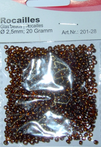 Rocailles Ø 2,5 mm - dunkelbraun mit Silbereinzug