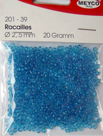 Rocailles Ø 2,5 mm - wasserblau transparent