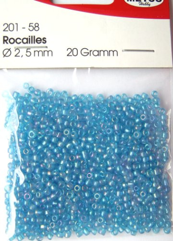 Rocailles Ø 2,5 mm - wasserblau irisierend