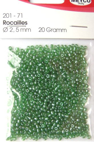 Rocailles Ø 2,5 mm - tannengrün transparent