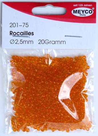Rocailles Ø 2,5 mm - orange transparent