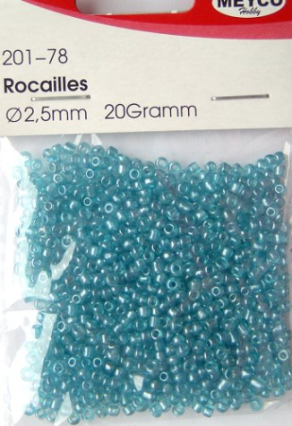 Rocailles Ø 2,5 mm - wasserblau glänzend