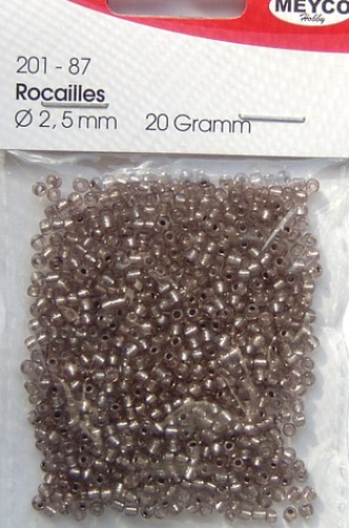 Rocailles Ø 2,5 mm - brombeer mit Silbereinzug