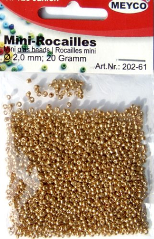 Mini - Rocailles Ø 2,0 mm - gold - metallic