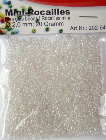 Mini - Rocailles Ø 2,0 mm - kristall irisierend