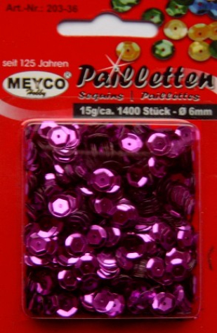 Pailletten gewölbt Ø 6mm - ca. 1.400 Stück - purple