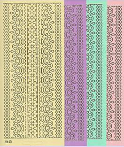 Sticker Lacé Ornamente II - pastell-lila<br>1 Bogen 10x23cm