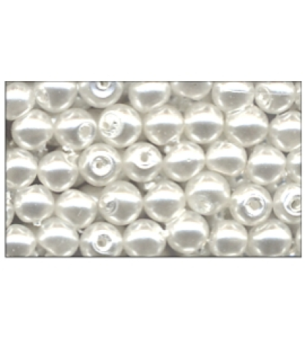 Glasschmuckperlen Ø 6 mm - perlweiß, Bijouterie Perlen