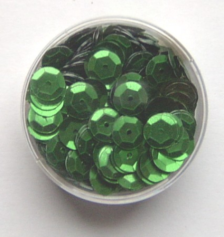Pailletten gewölbt Ø 6mm, 6 Gramm - grün satiniert
