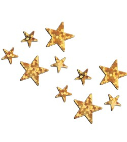 Streuteile-Sterne, 20g - gold-hologramm