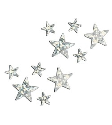 Streuteile-Sterne, 20g - silber-hologramm