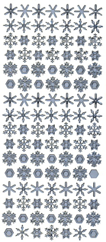 Sticker Schneekristalle - 2072 - silber <br> 1 Bogen 23x10 cm