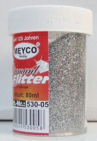 Diamant Flitter in Streudose, 40g - silber
