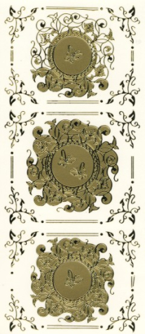 Spiegelsticker filigrane Kreise und Borden - gold <br> 1 Bogen 10x24 cm