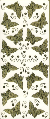 Spiegelsticker Schmetterlinge - gold  <br> 1 Bogen 10x24 cm