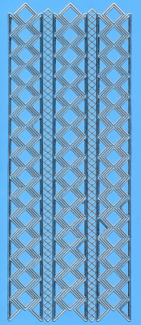 Sticker Rand mit Rauten - blau/silber <br> 1 Bogen 10x23 cm