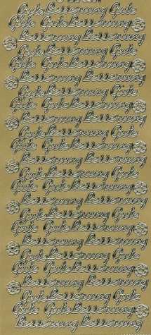 Sticker Gute Besserung - gold <br> 1 Bogen 10x23 cm
