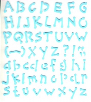 Alphabet Embossed Sticker blau