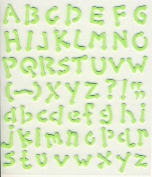 Alphabet Embossed Sticker grün