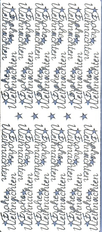 Sticker Frohe Weihnachten - silber <br> 1 Bogen 23x10 cm