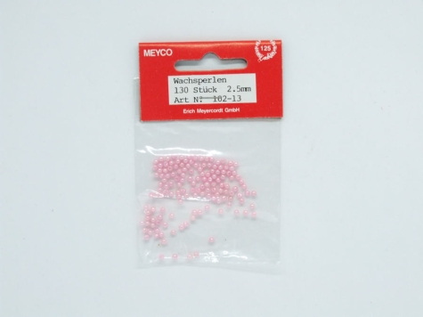 Wachsperlen Ø 2,5 mm, ca. 130 Stück - rosa