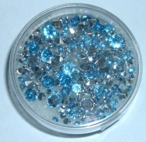Acryl-Strasssteine spitz Ø 2-4 mm, blau - ca. 250 Stück