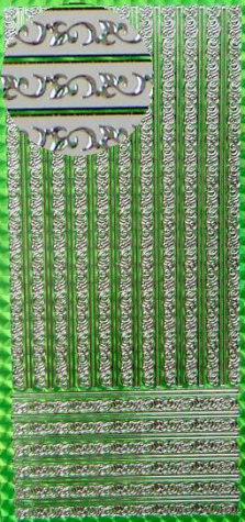 Sticker Angelika Wagner Nr. 4 - hologramm grün/silber <br> 1 Bogen 10x23 cm