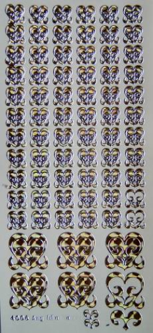 Sticker Angelika Wagner Nr. 6 - hologramm gold/silber <br> 1 Bogen 10x23 cm