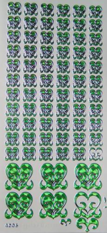 Sticker Angelika Wagner Nr. 6 - hologramm grün/silber <br> 1 Bogen 10x23 cm