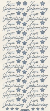 Sticker Zum Geburtstag - 401 - silber <br> 1 Bogen 23x10 cm