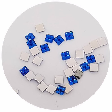 Acryl-Strasssteine Quadrat 4x4mm, blau - ca. 100 Stück