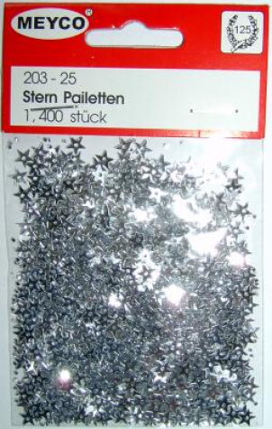 Pailletten 'kleine Sterne' - ca. 1.400 Stück - silber
