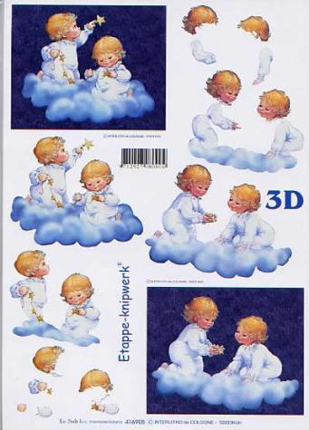3D Bogen - A4 - Le Suh 416908 - Engel auf Wolke