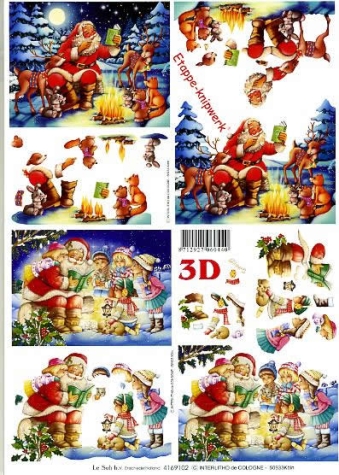 3D Bogen - A4 - Le Suh 4169102 - Weihnachtsmann im Wald