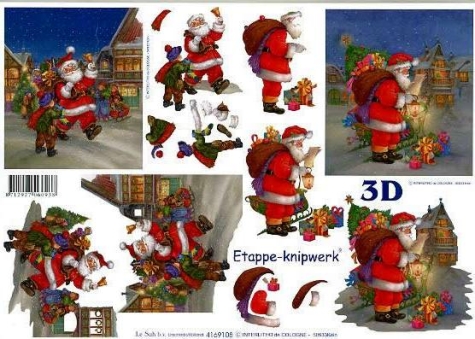 3D Bogen - A4 - Le Suh 4169108 - Weihnachtsmann in der Stadt