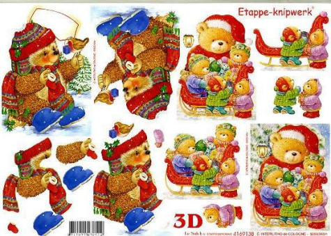 3D Bogen - A4 - Le Suh 4169138 - Weihnachtsigel + -bär