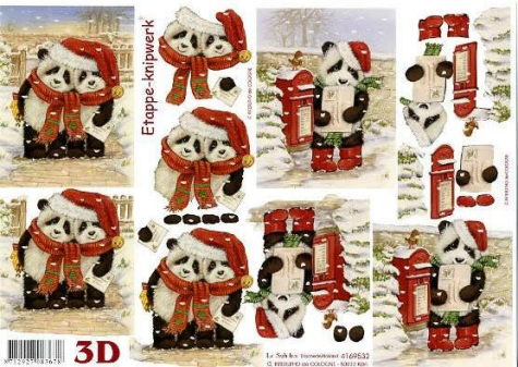 3D Bogen - A4 - Le Suh 4169532 - Weihnachtspandabären
