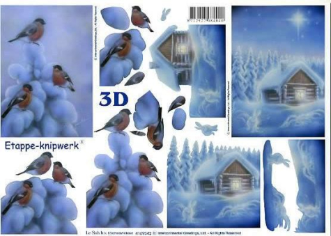 3D Bogen - A4 - Le Suh 4169542 - Vögel im Schnee
