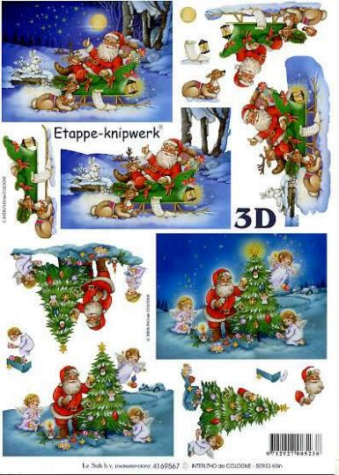 3D Bogen - A4 - Le Suh 4169567 - Weihnachtsmann auf Schlitten