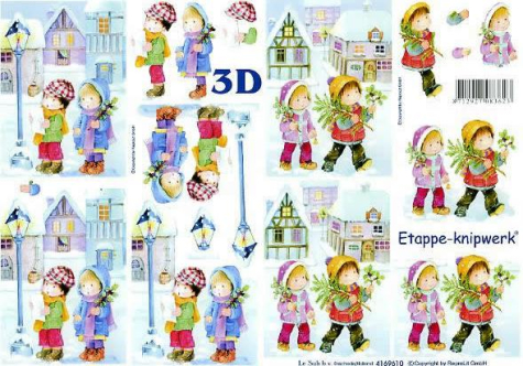 3D Bogen - A4 - Le Suh 4169610 - Weihnachtskinder auf Straße
