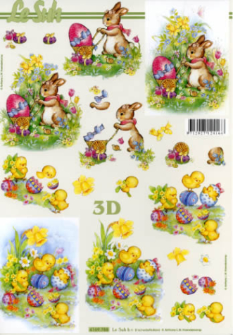 3D Bogen - A4 - Le Suh 4169788 - Osterhase + Küken