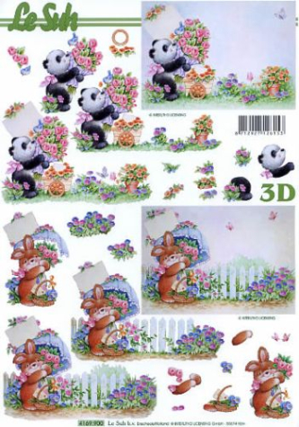 3D Bogen - A4 - Le Suh 4169900 - Pandabär + Hase