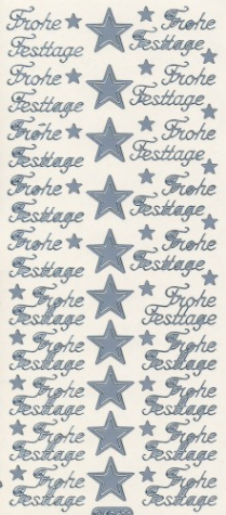Sticker Frohe Festtage - 0452 - silber <br> 1 Bogen 10x23cm