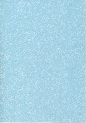 Baumwollpapier mit Blütenrelief und Glitter "Happy Flowers" - blau
