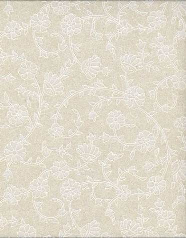 Baumwollpapier mit Blütenrelief und Glitter "Blumen" - weiß