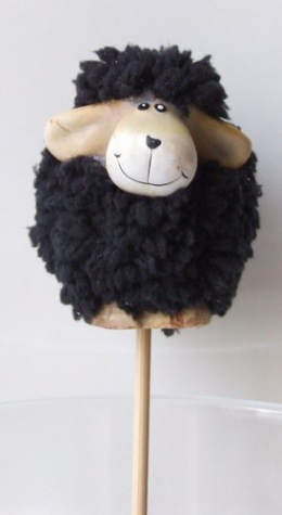 Schaf am Stab schwarz   Größe:5,5cm
