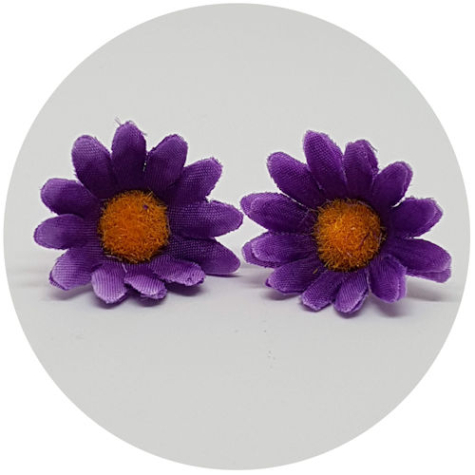 10 Stoffblüten Ø 4 cm - violett