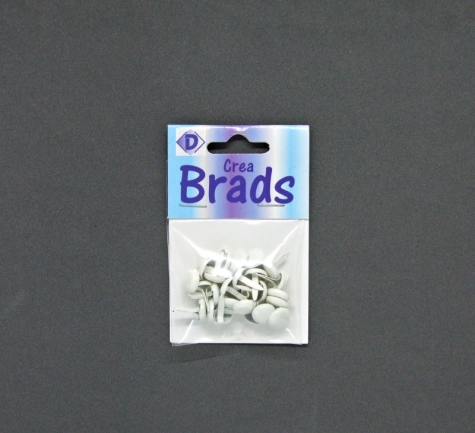 Brads/Deko Clips rund Ø 8 mm - soft white matt