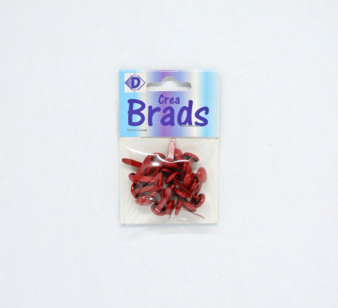 Brads/Deko Clips rund Ø 8 mm - rot matt