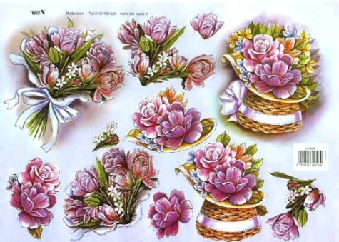 3D Bogen geprägt - TBZ 574026 - Frühlingsblumen